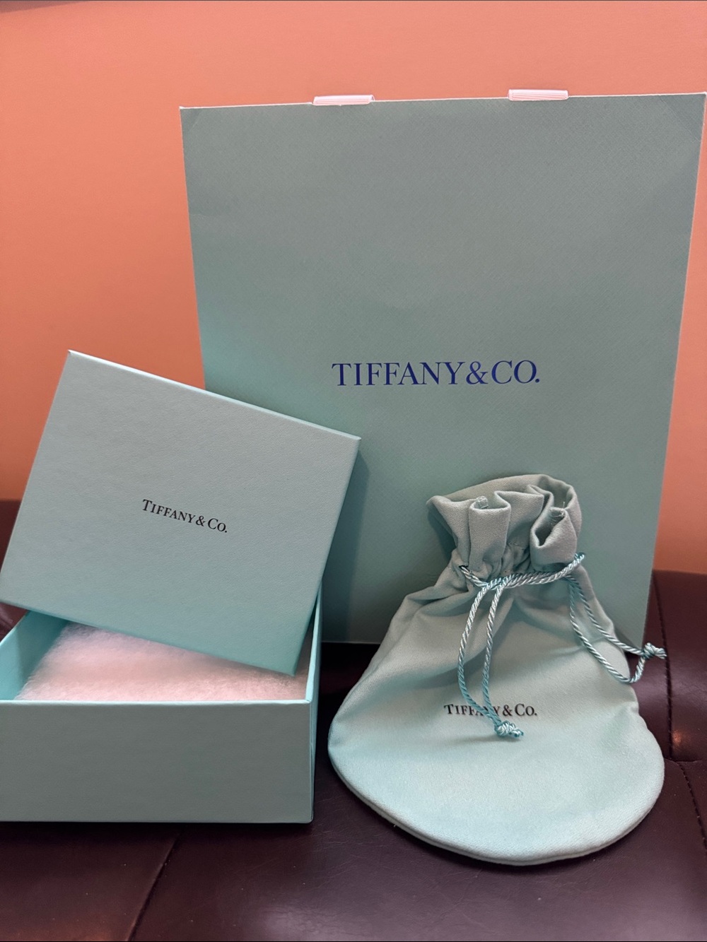 Tiffany & Co. Signature Light Blue Gift Bag, Box and Drawstring Pouch Set